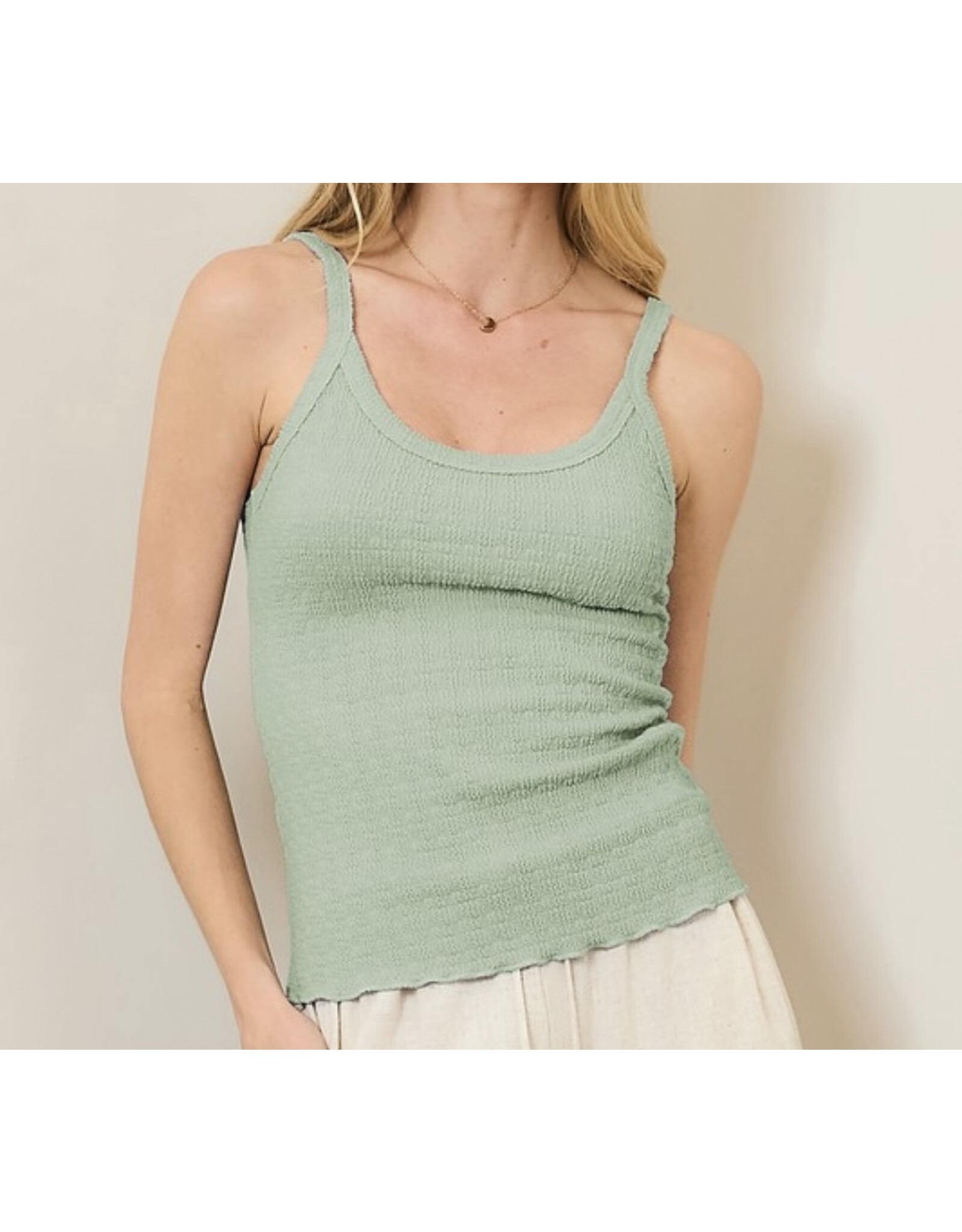 Textured sleeveless tank