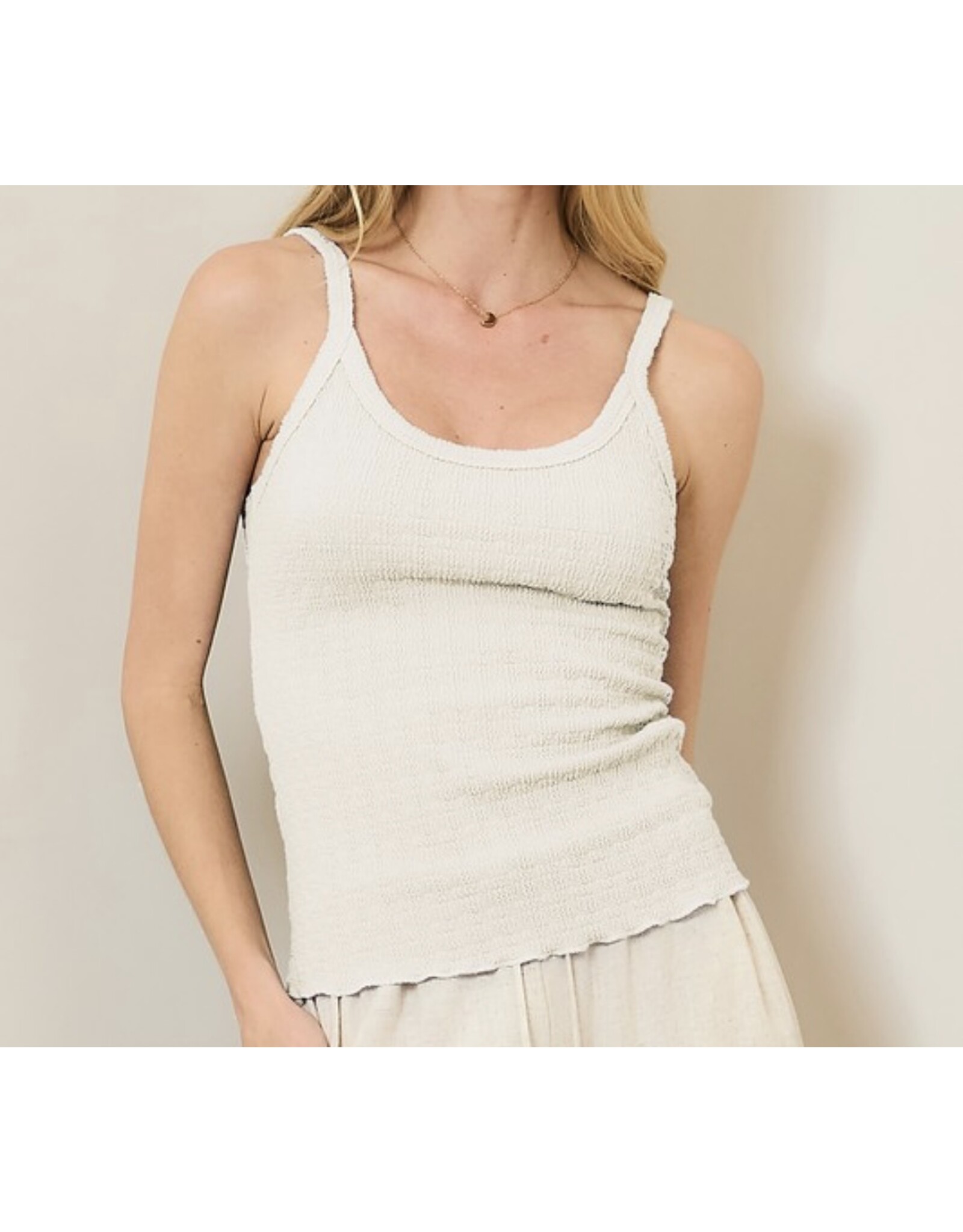 Textured sleeveless tank
