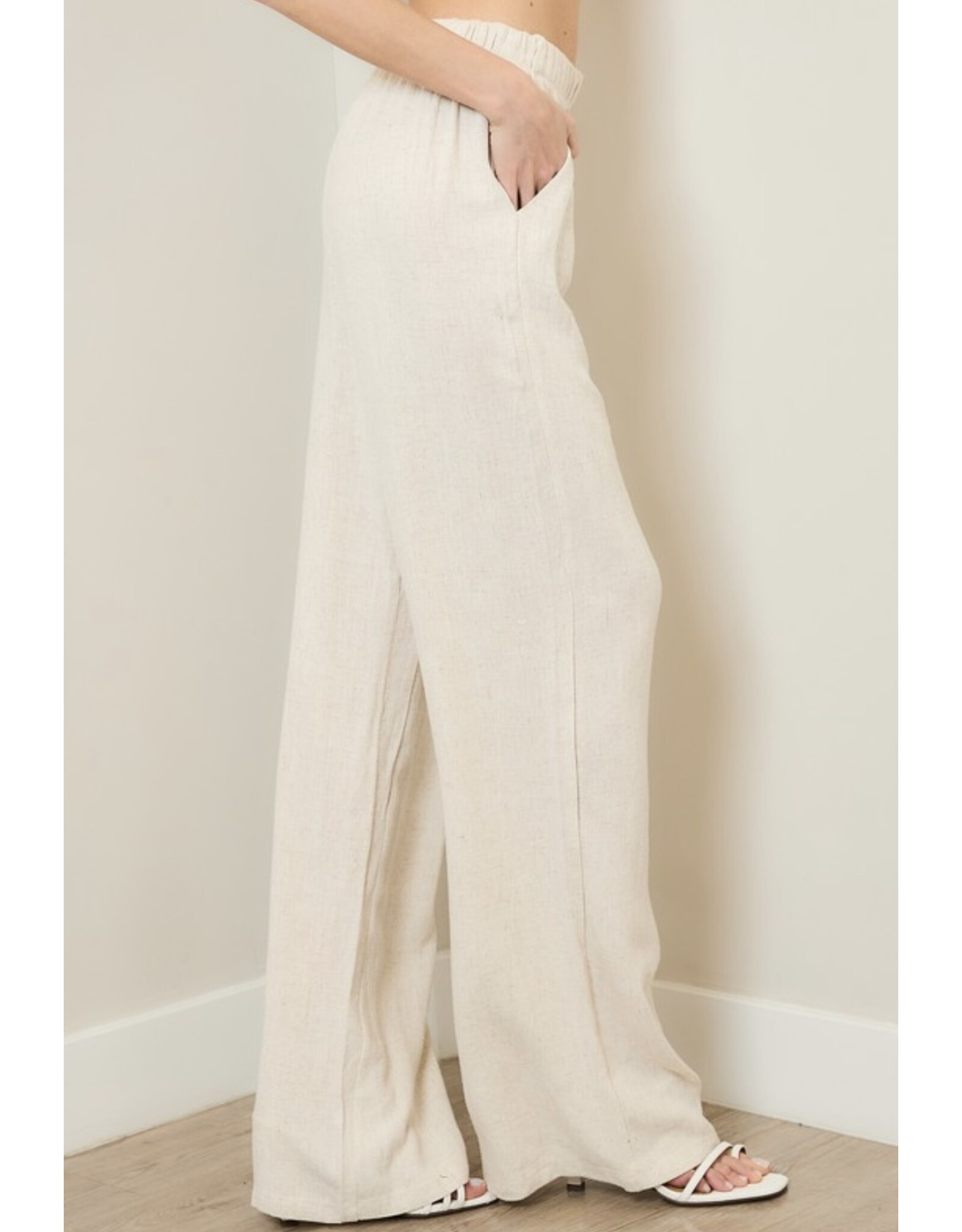 Linen wide leg pants