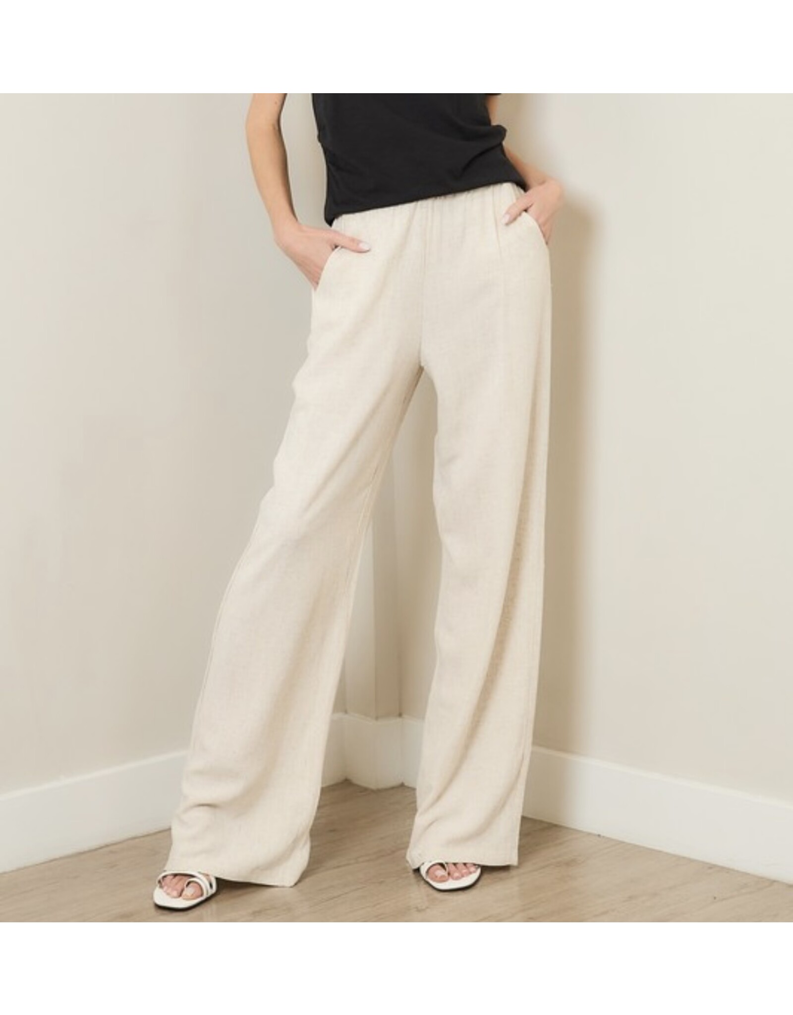 Linen wide leg pants