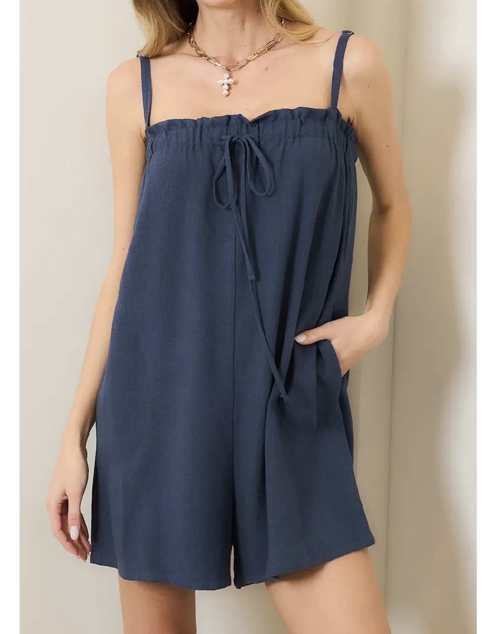 Linen romper w/ pockets