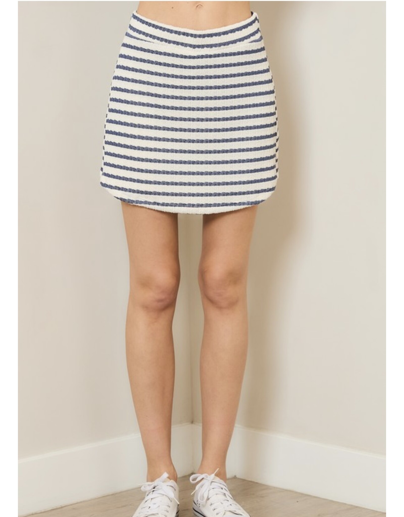 Striped puckered skort