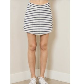 Striped puckered skort
