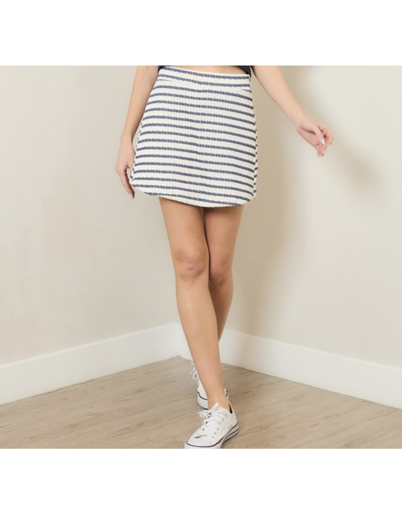 Striped puckered skort