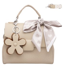 JOIA Textured flower charm handbag