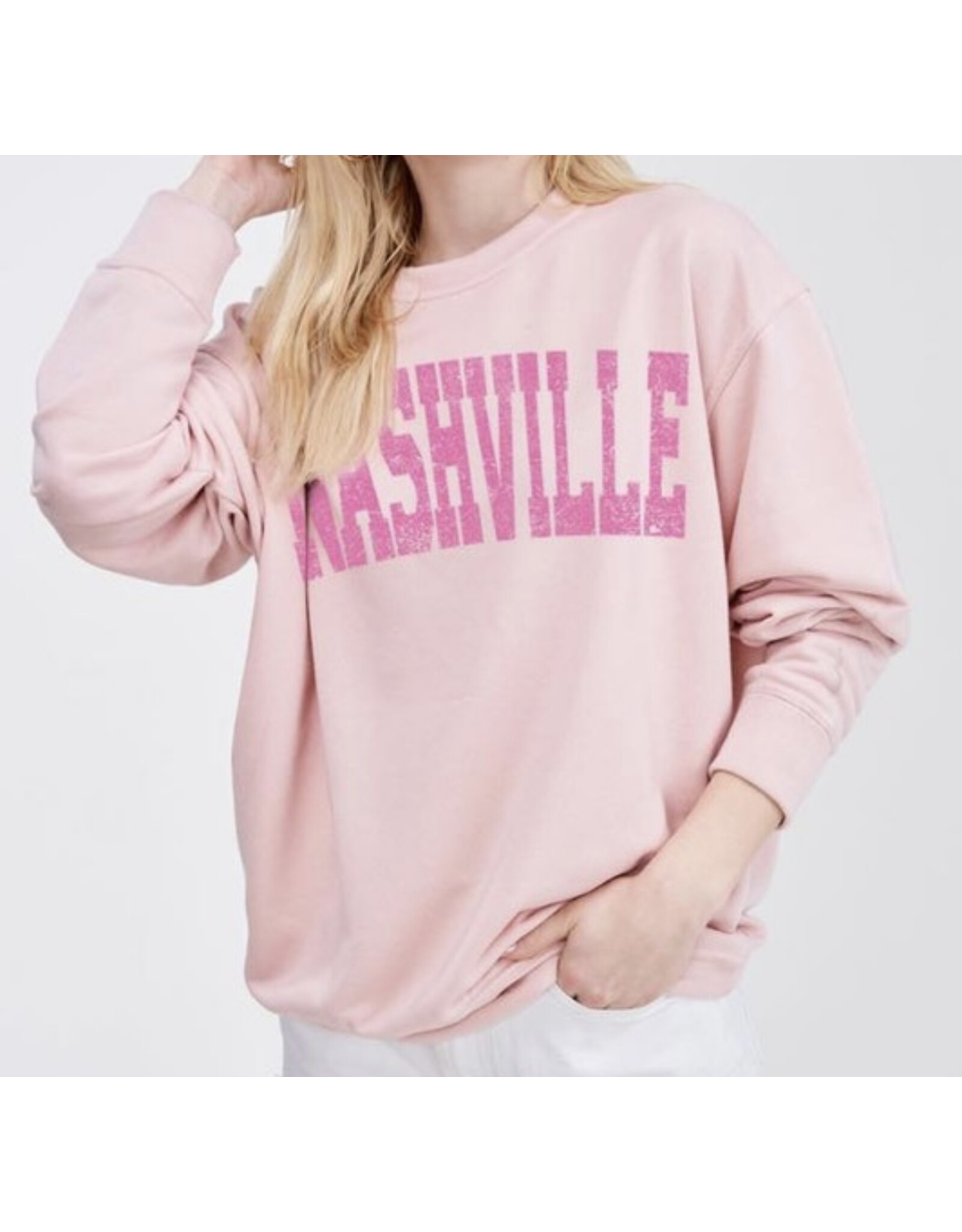 Pink Nashville oversized sweatshirt