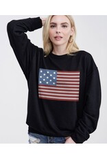 Black American flag sweatshirt