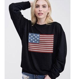 Black American flag sweatshirt