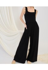 Black square neck tank jumpsuit