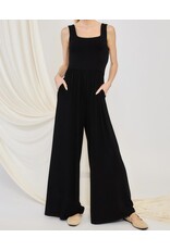 Black square neck tank jumpsuit