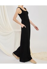 Black square neck tank jumpsuit