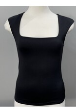 Square neck knit sleeveless top