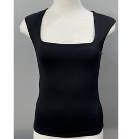 Square neck knit sleeveless top