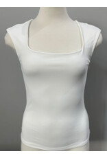 Square neck knit sleeveless top