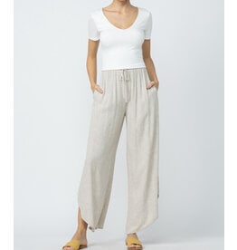 Linen curved hem pants