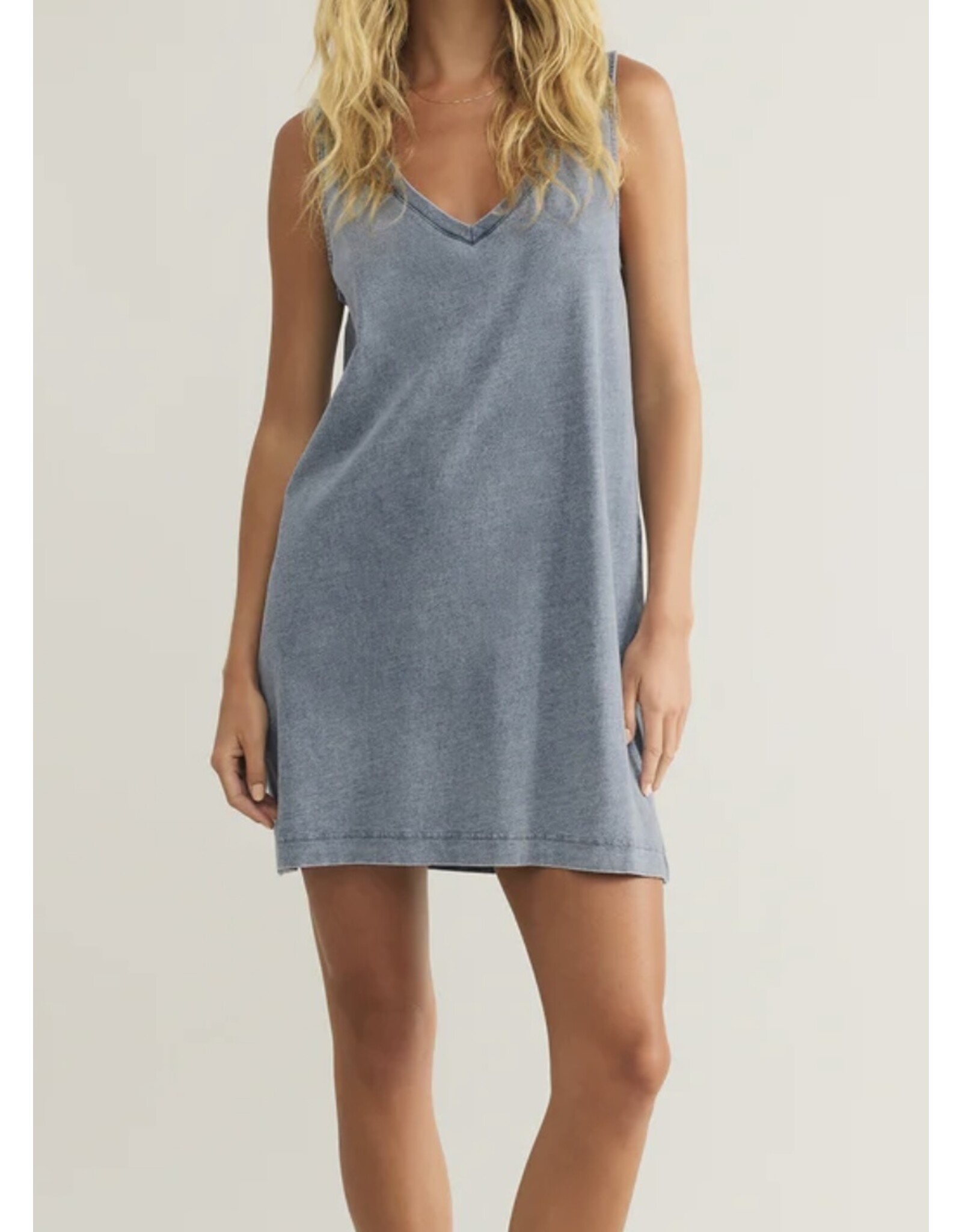 ZSupply ZSupply Sloane V-Neck Knit Denim Dress