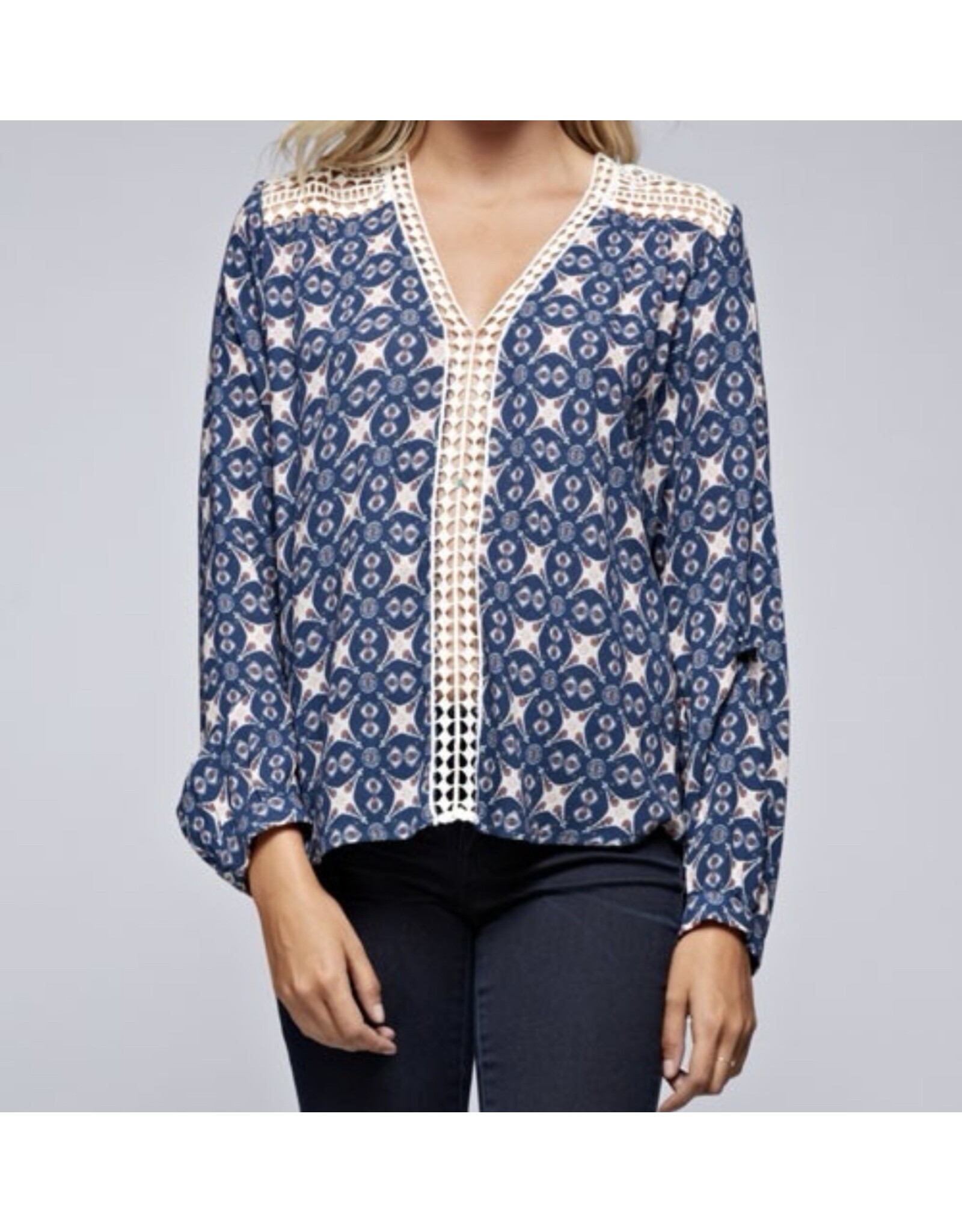 Lovestitch Long slv w/ crochet lace top