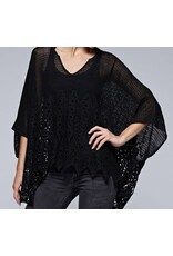 Lovestitch Black crochet poncho