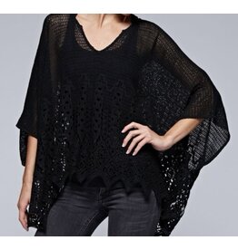 Lovestitch Black crochet poncho