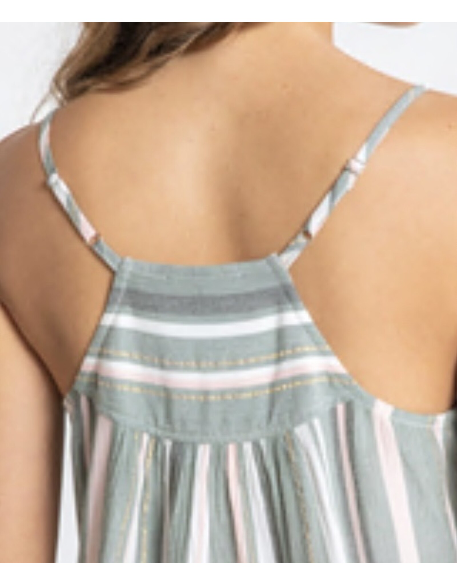 Lovestitch Olive/Pink button down cami