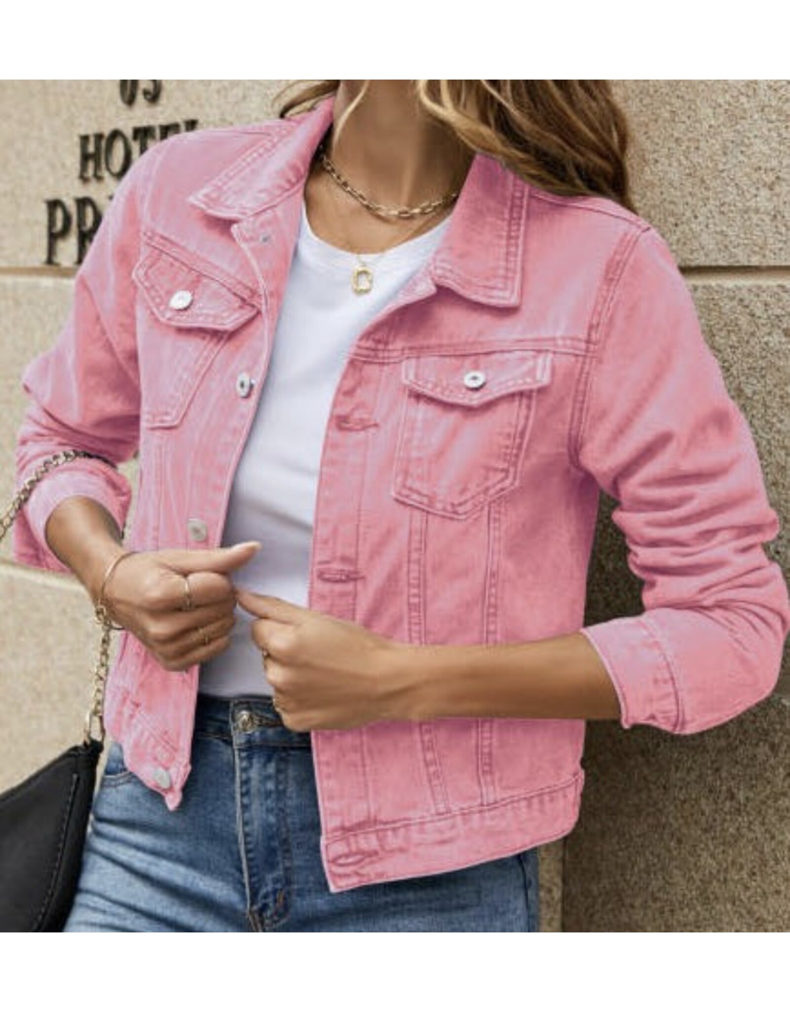 Miss sparkling Pink denim jacket