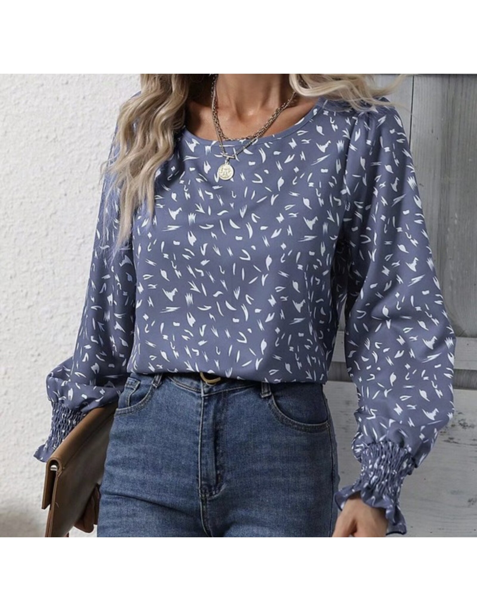 Miss sparkling Blue blouse ruffle wristband