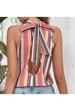 Miss sparkling Colorful stripe halter