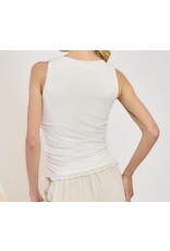 Mesh side ruched sleeveless top