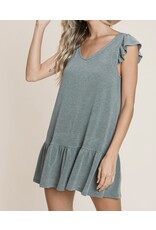 Olive patch lace dress
