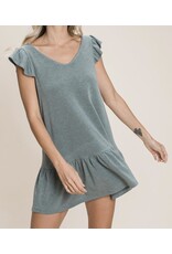 Olive patch lace dress