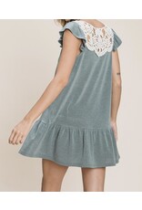 Olive patch lace dress