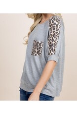 Animal print pocket casual top