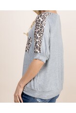 Animal print pocket casual top