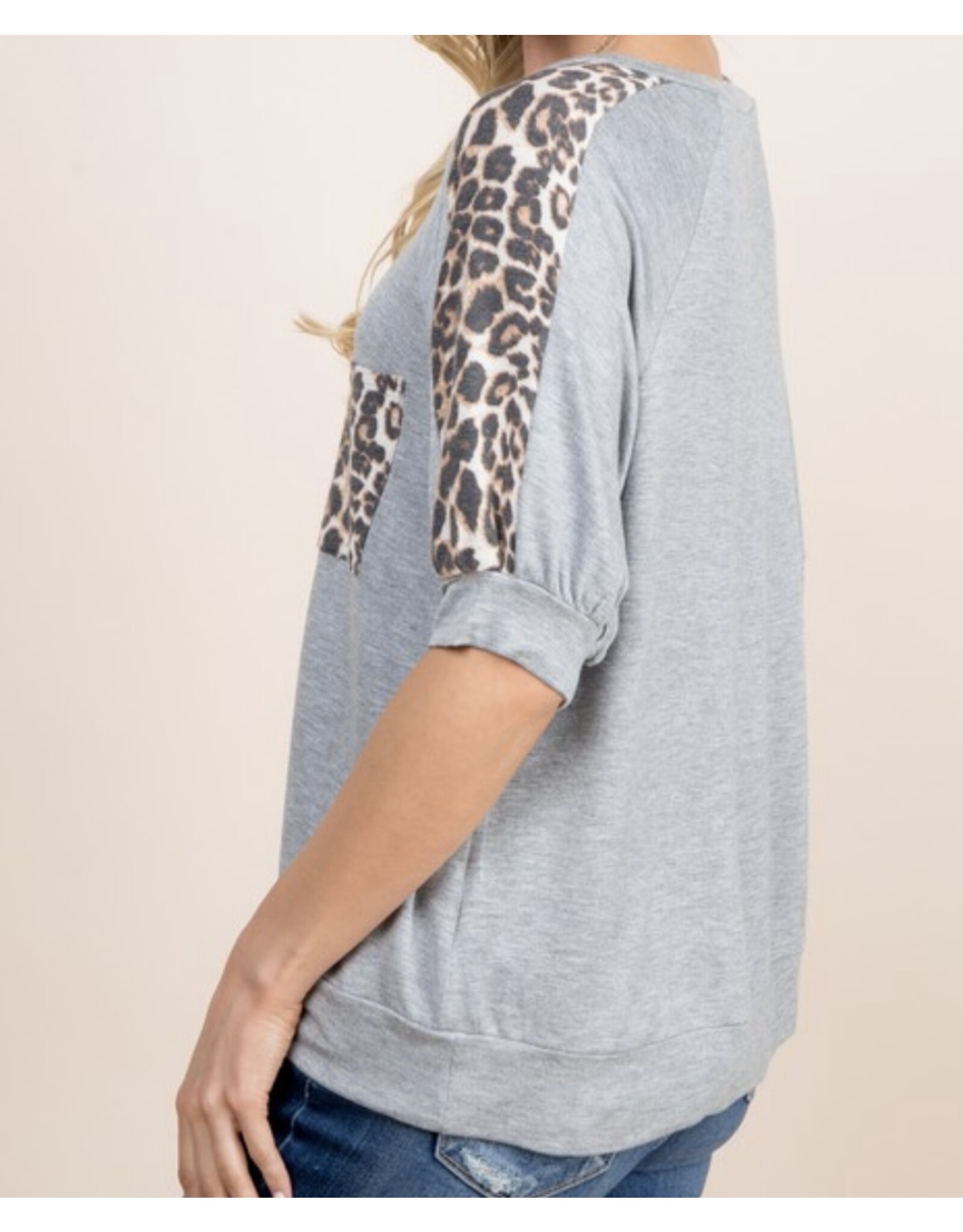 Animal print pocket casual top