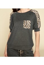 Animal print pocket casual top