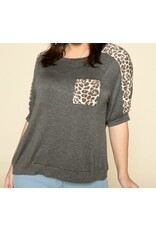 Animal print pocket casual top