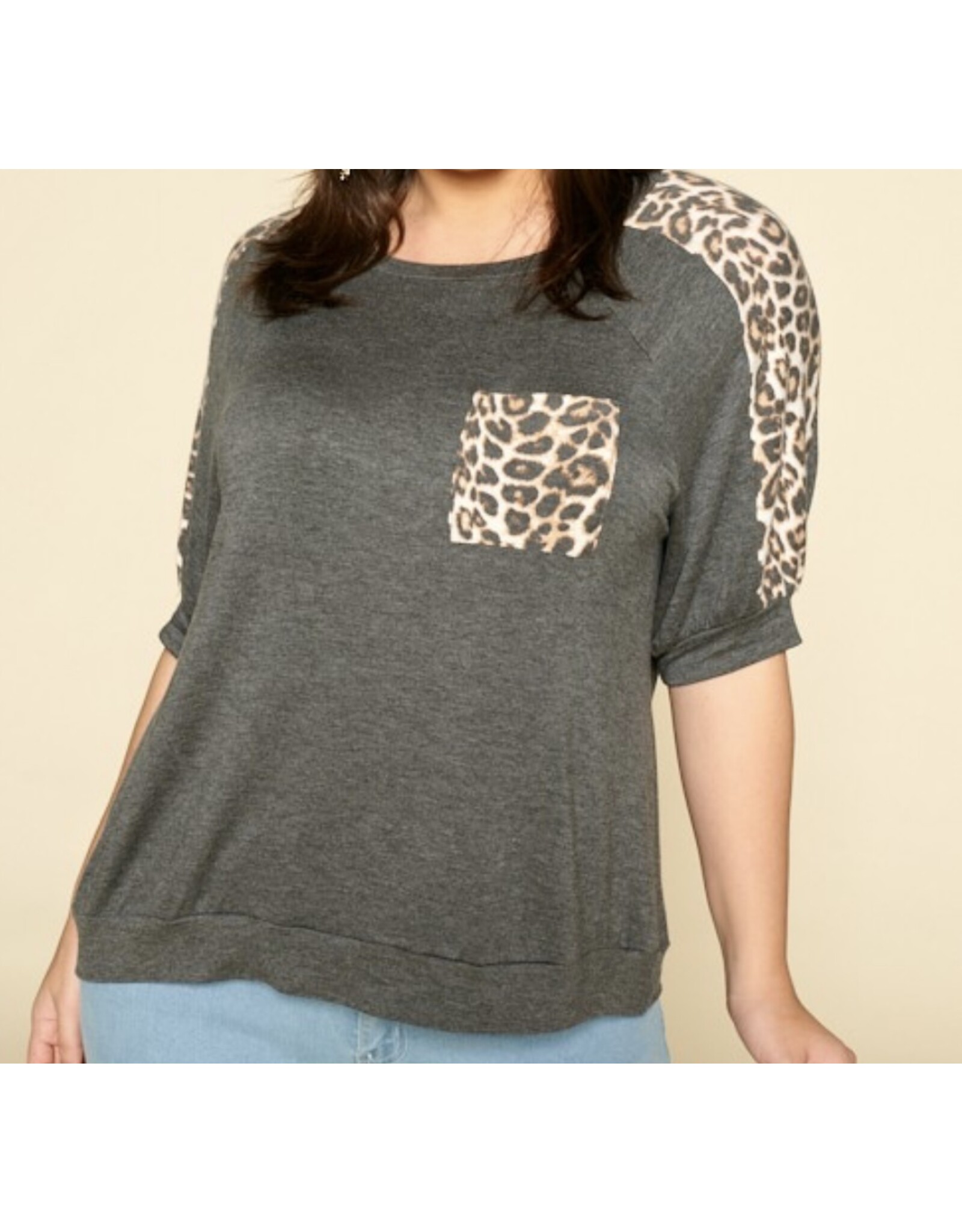 Animal print pocket casual top