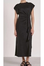 Elan Elan Black Tie Waist Midi Dress