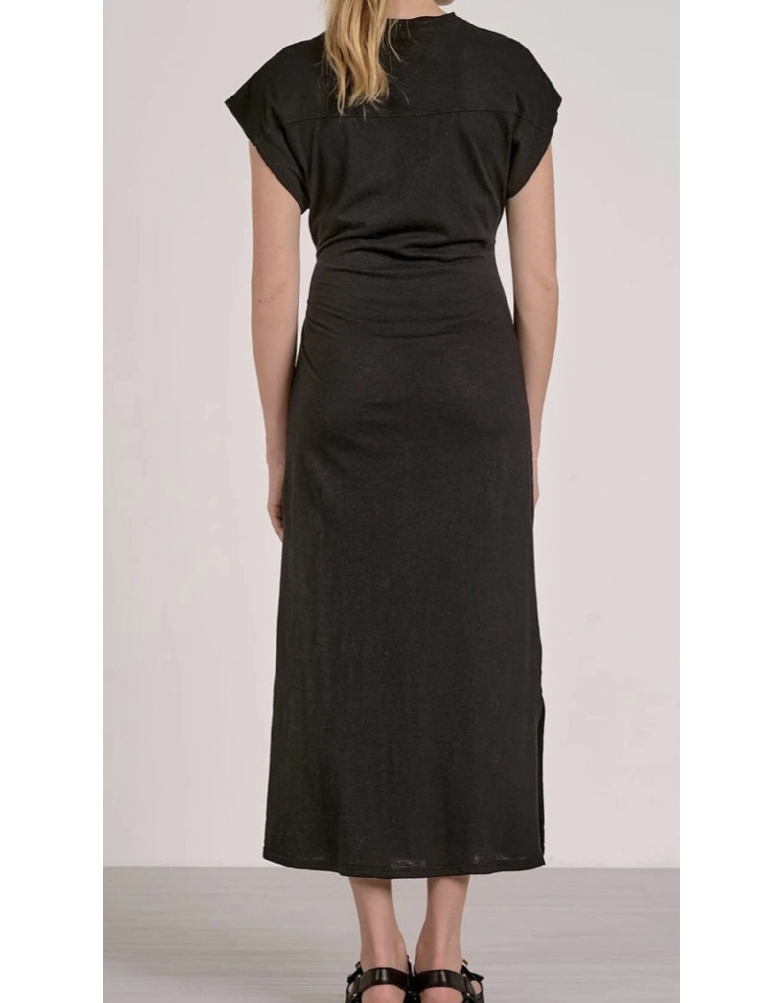 Elan Elan Black Tie Waist Midi Dress