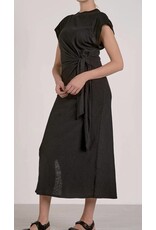Elan Elan Black Tie Waist Midi Dress
