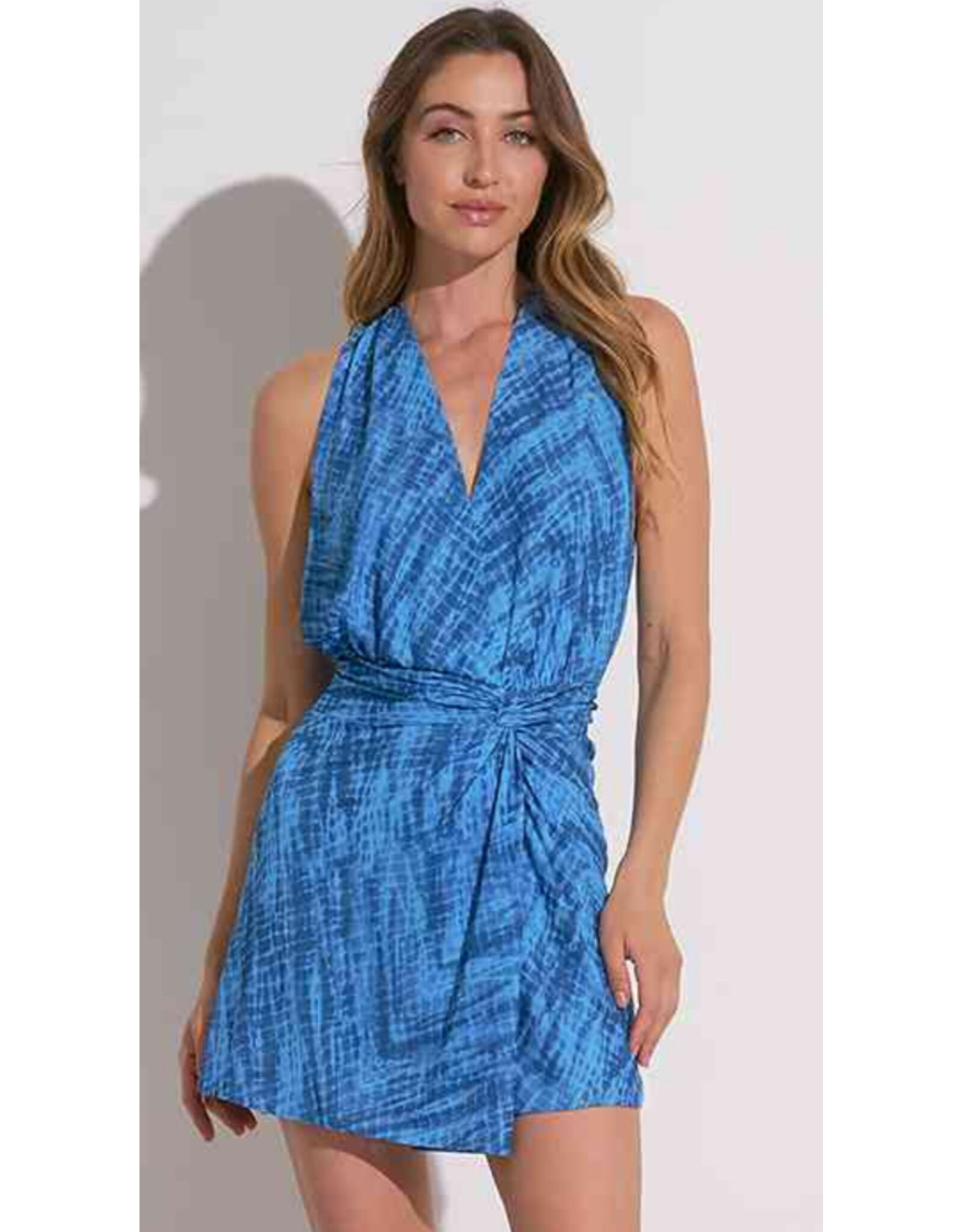 Elan Elan Blue Havana print dress