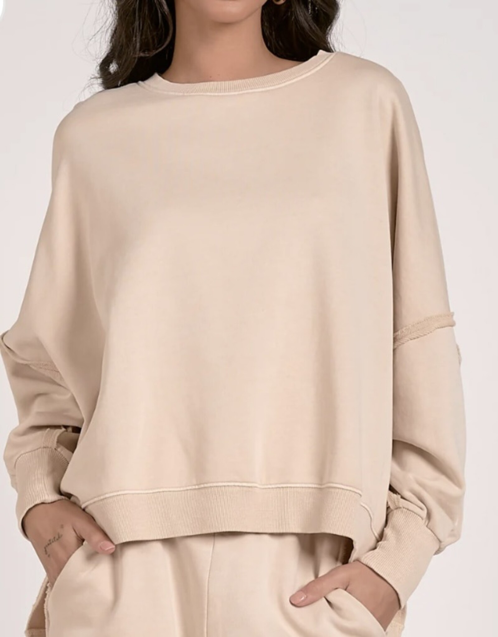 Elan Elan Sand Oversized Sweatshirt