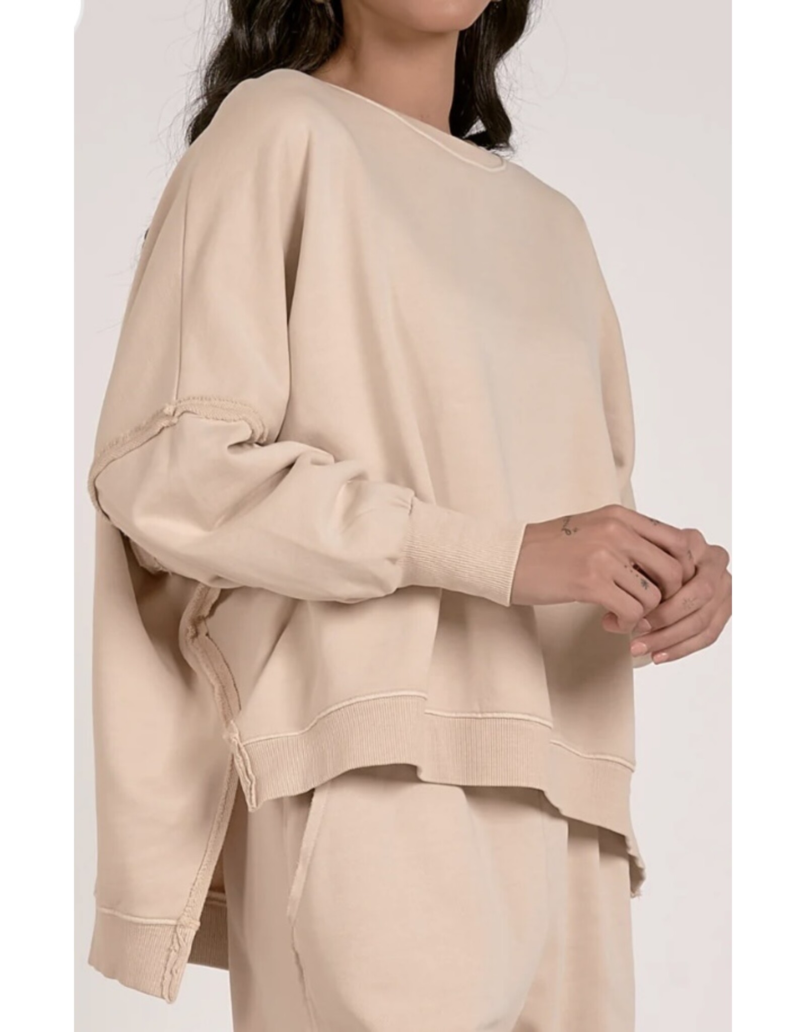 Elan Elan Sand Oversized Sweatshirt