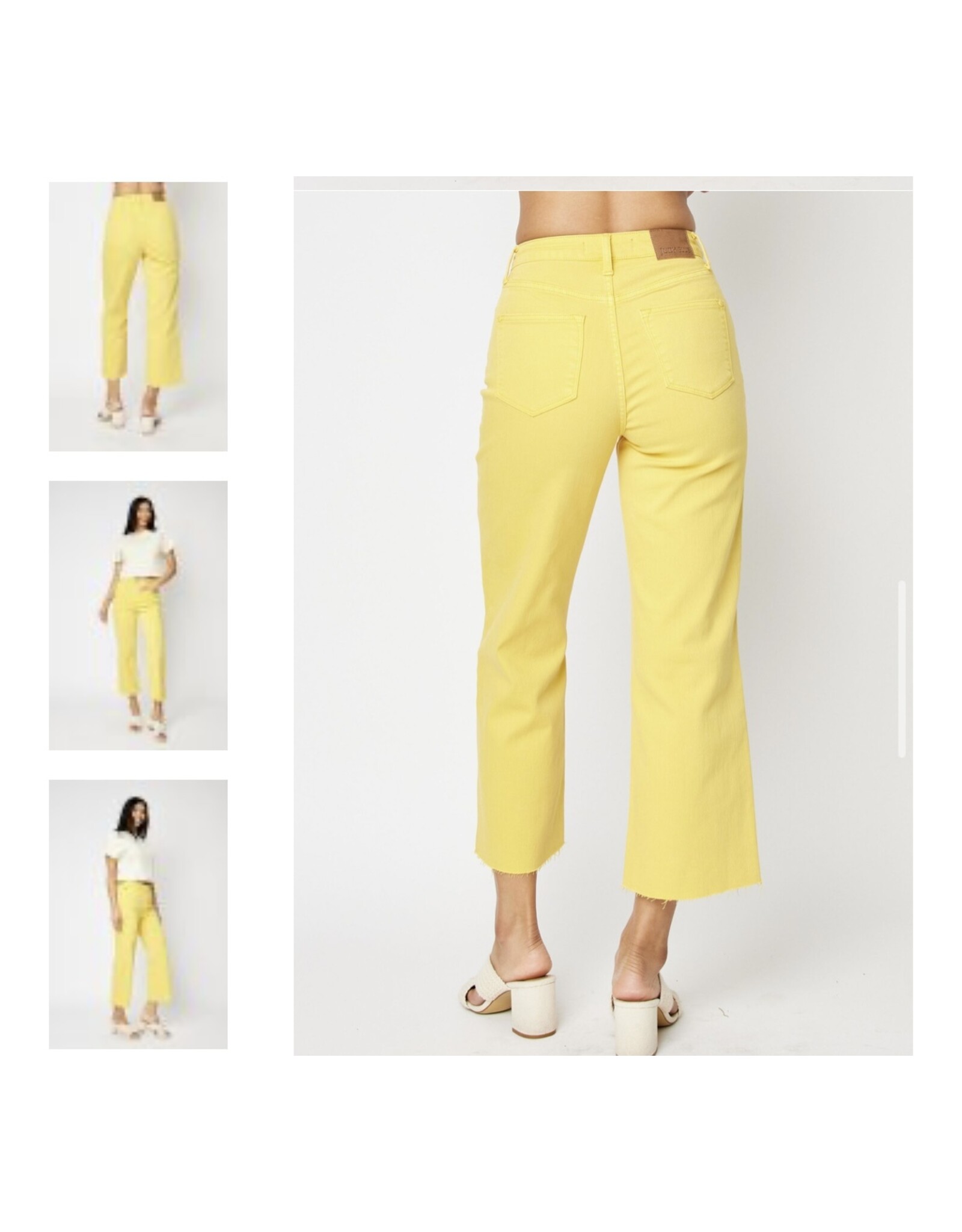 Judy Blue Judy Blue HW Yellow Crop Wide Jeans