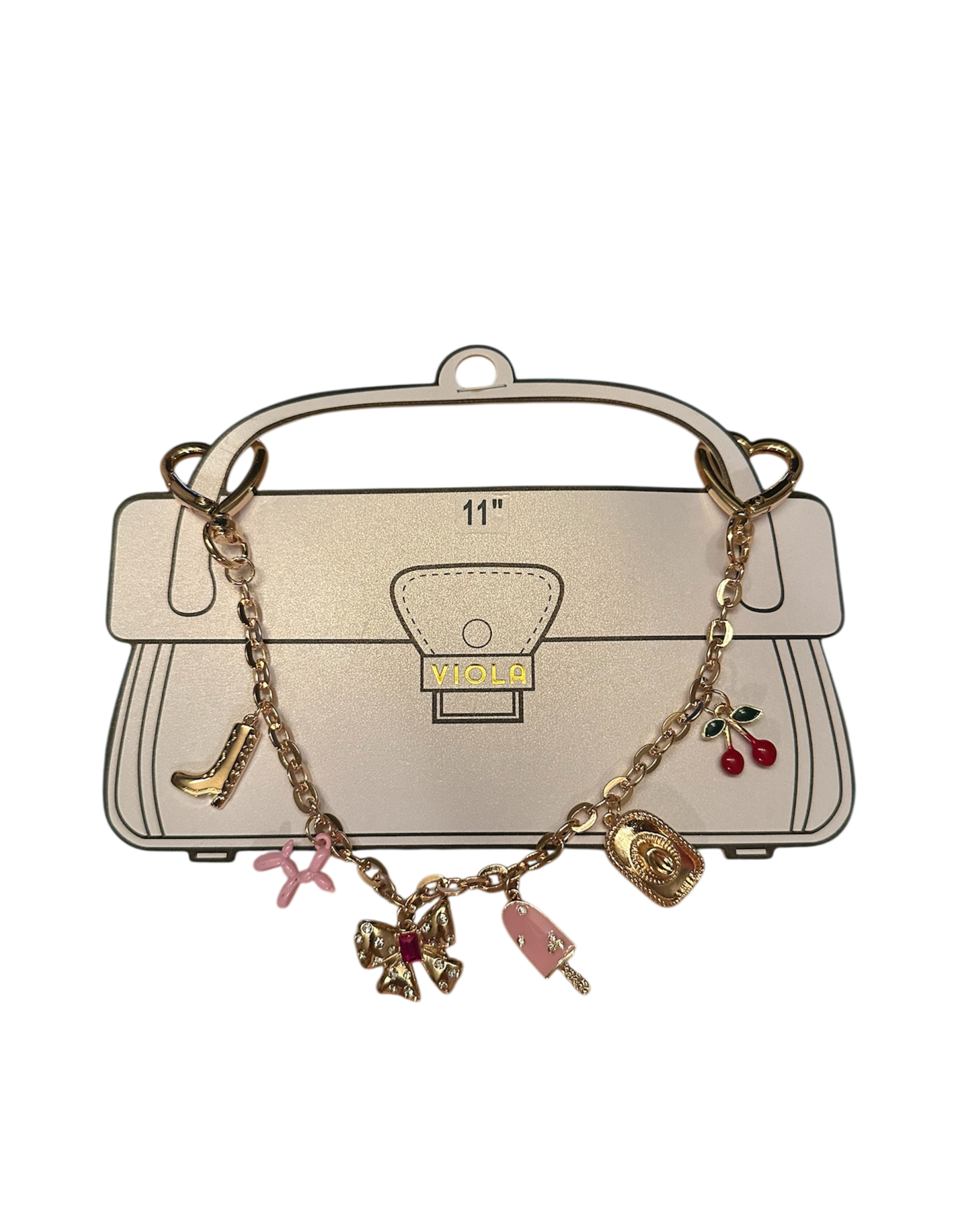 JOIA Purse gold  trendy charms 11”