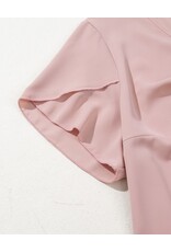 LATA Pink keyhole knot tulip slv top