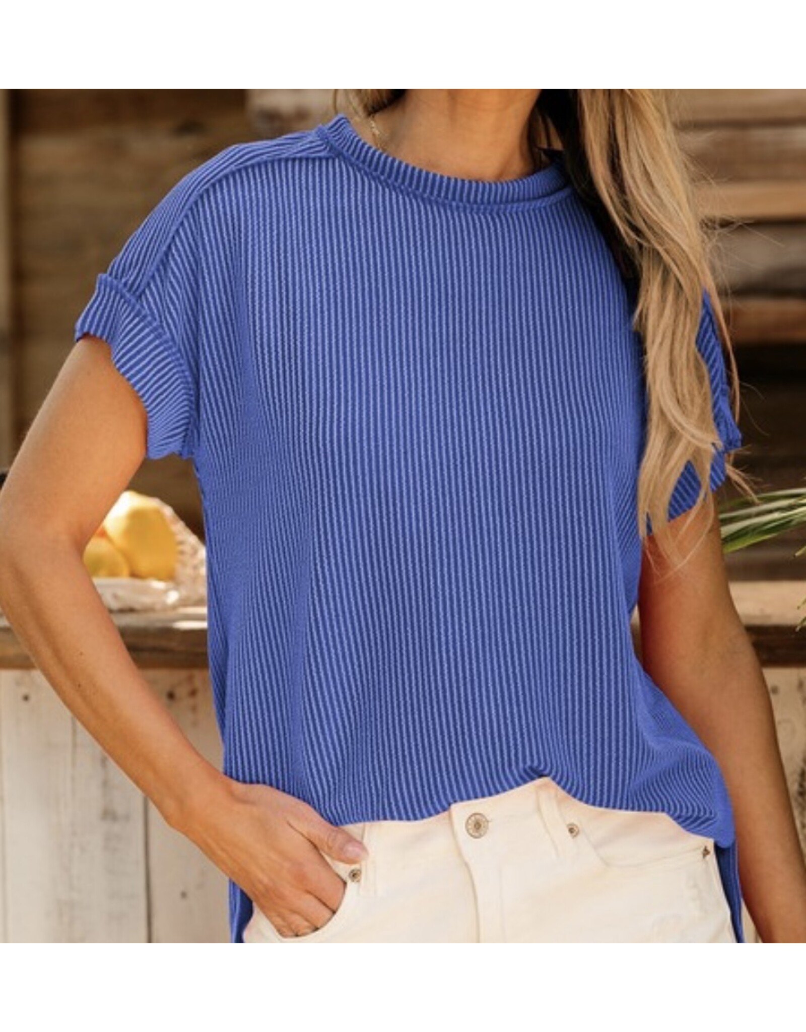 LATA Crinkle knit tee
