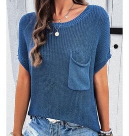 Blue knit sweater tee