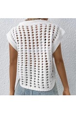 Miss sparkling White crochet sweater vest