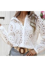 Miss sparkling White eyelet top